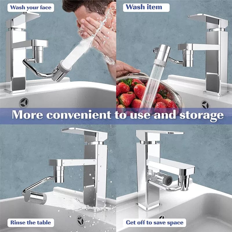 QIAWI™ 1080° Rotating Robotic Arm Universal Faucet Filter