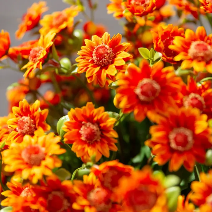 đ„Last Day Each- Artificial Outdoor Sunset Mums Flowers - Waterproof, Windproof
