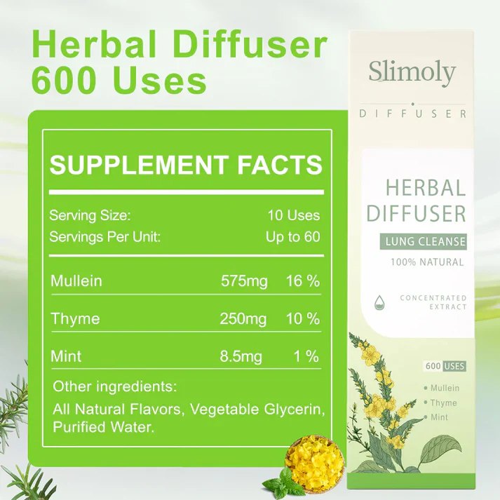 🔥Slimoly™ Mullein Aroma Diffuser – Relief for Cough, Congestion & Breathing Comfort💝