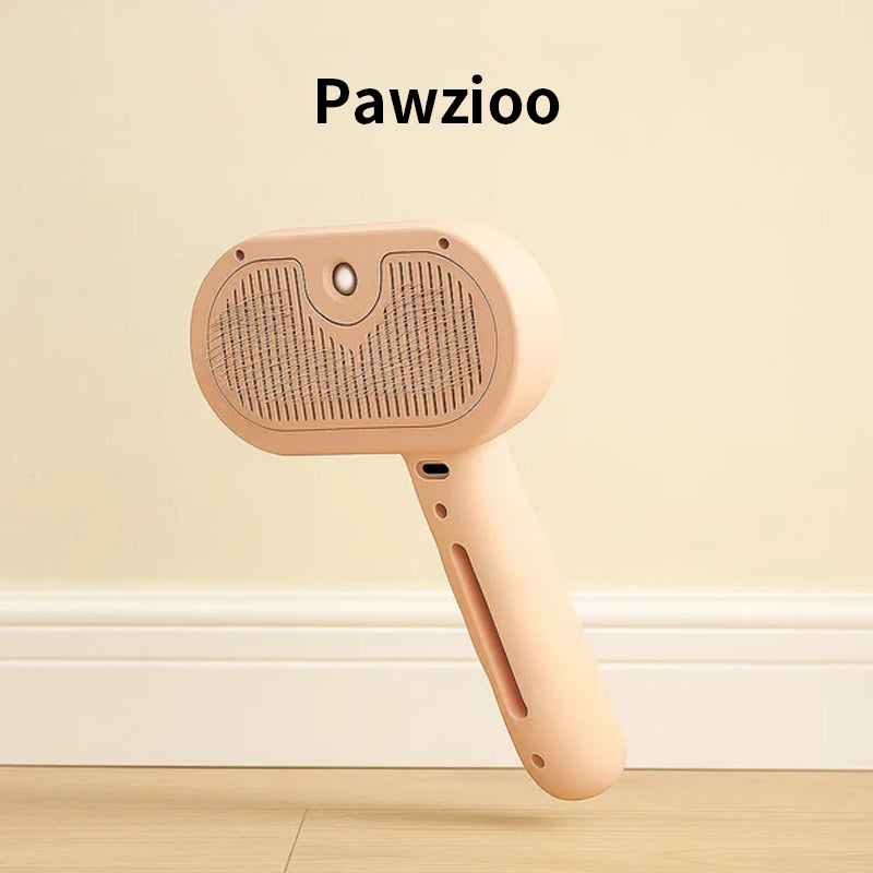 Pawzioo™ 3-in-1 Pet Steam Brush for Dogs, Cats & Rabbits - Rechargeable Deshedding Comb with Stainless Steel Bristles