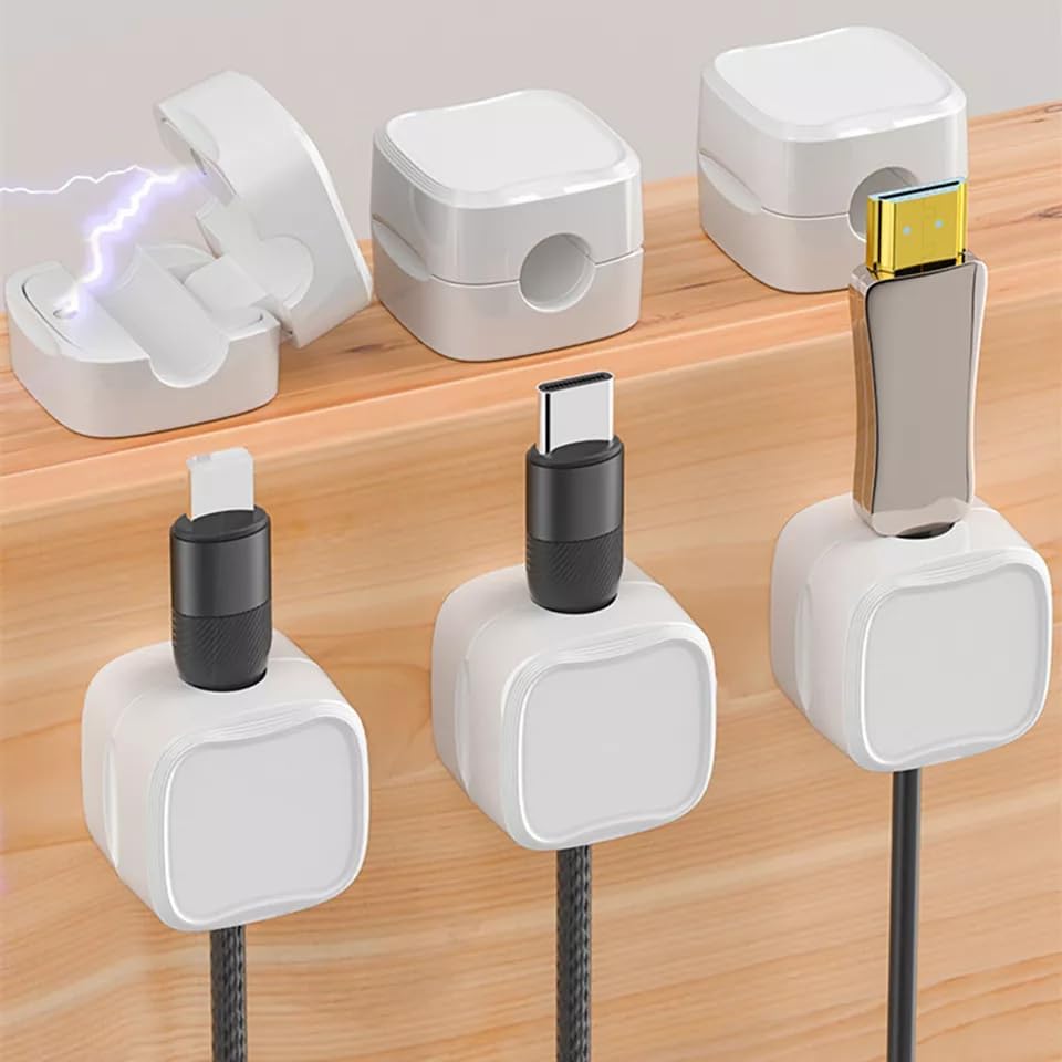 50% OFF 🔥 Messy desk? 🚫Revolutionary Magnetic Cable Clips - Effortless Under Desk Cord Organizer for Tangle-Free Living!