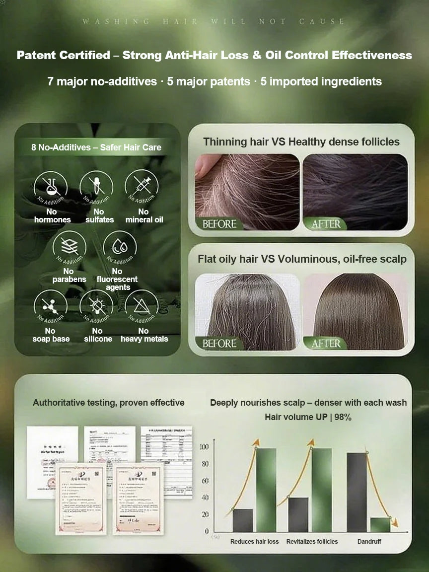 LOVILDS™Green Soap Shampoo for Thicker, Fuller Hair – Hair Growth Formula