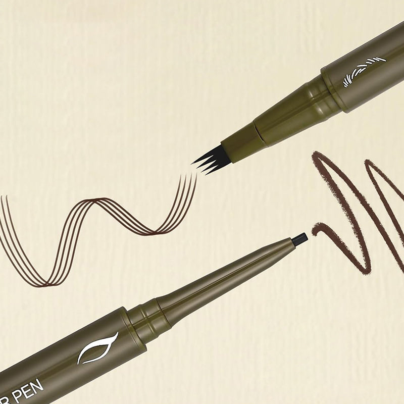 Juxek™ 2-in-1 Eyebrow Pencil, Dual-Ended Pencil with 4-Fork-Tip & Precise Brush-Tip