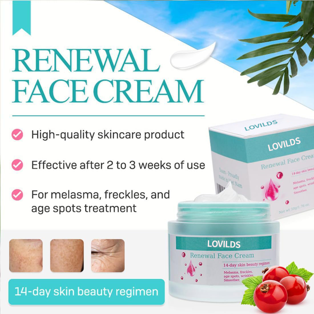 Flash Sale Ending Soonđ„LOVILDSâą Renewal Skin Cream | Spot Removal & Skin Renewal for Dark Spots, Age Spots, and Sun Spots* Daily Firming for All Skin Types