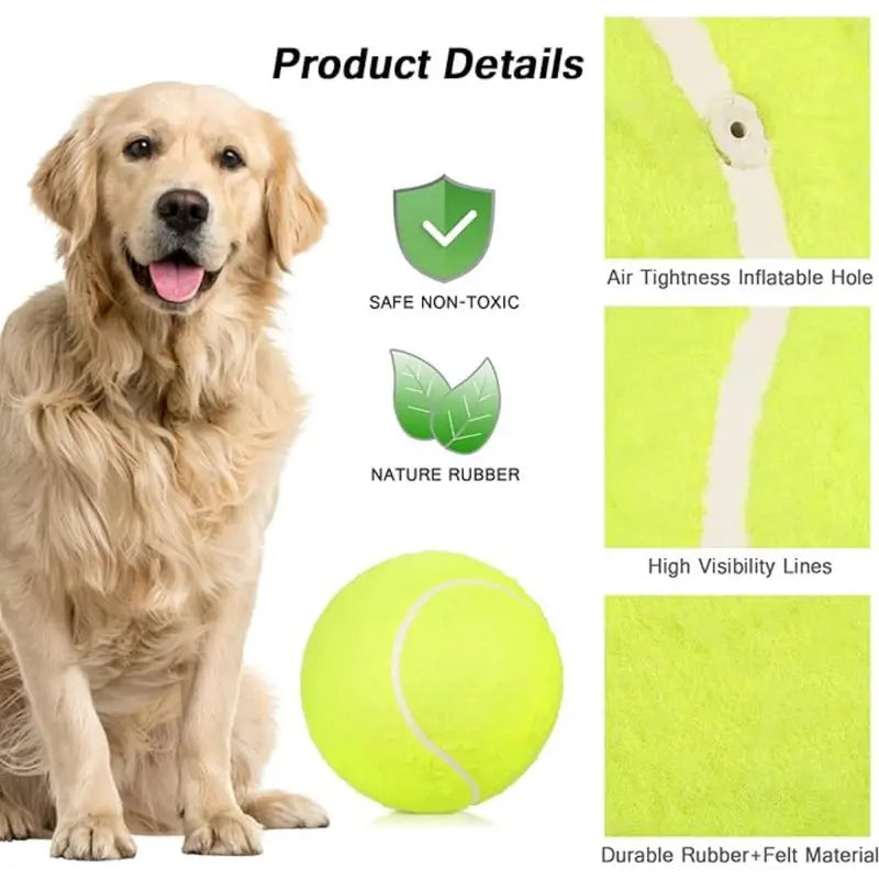 Pawzioo™Tennis Ball Design Dog Toy, Pet Interactive Tennis Ball Toy, Pet Training Ball Toy, Outside Pet Interactive Ball Toy for Dogs & Cats, Outdoor Toy
