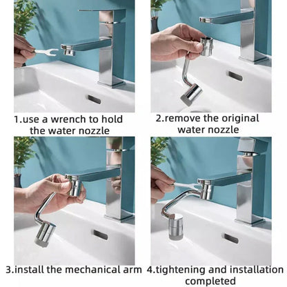 QIAWI™ 1080° Rotating Robotic Arm Universal Faucet Filter