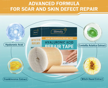 Official Store |Slimoly™ Hyaluronic Acid Nano Microneedle Repair Tape🗽🎉(Treatment of old and new scars, reduction of surgical scars, stretch marks, keloids, acne, burns, warts, dermatomes and varicose veins)
