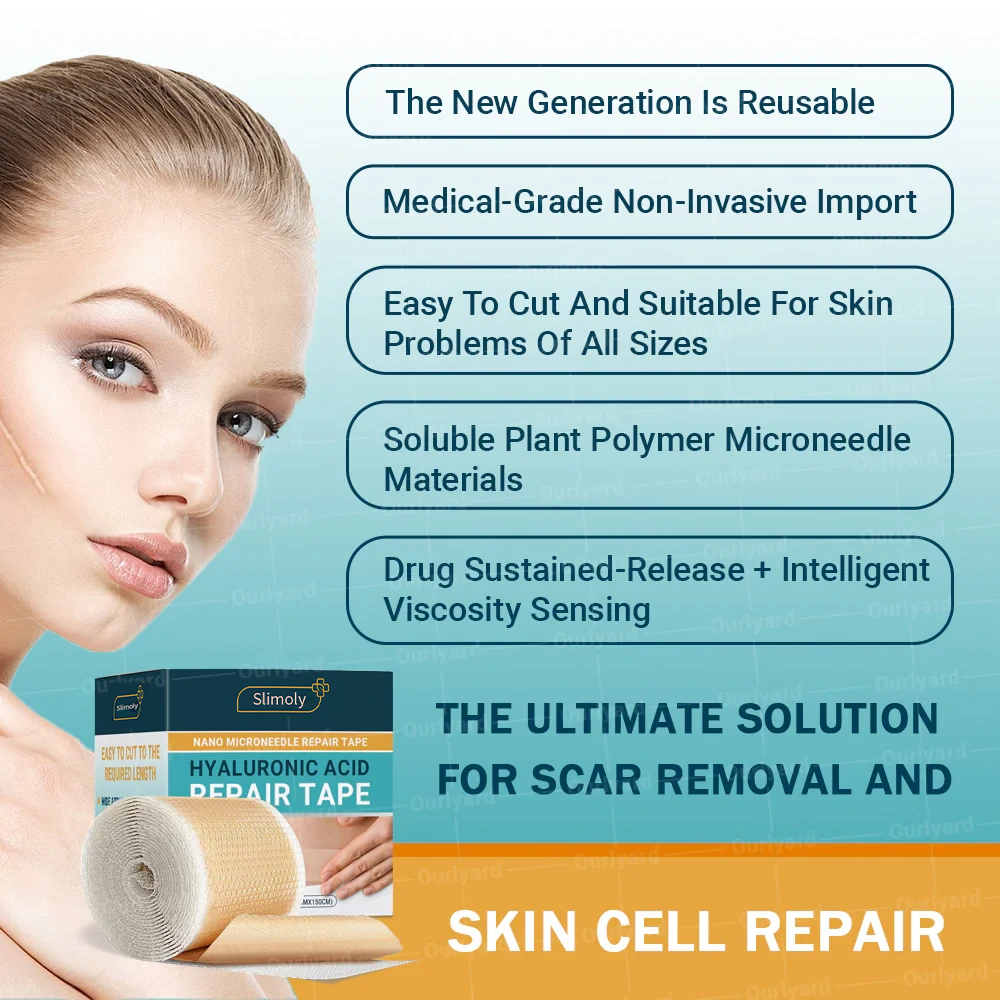Official Store |Slimoly™ Hyaluronic Acid Nano Microneedle Repair Tape🗽🎉(Treatment of old and new scars, reduction of surgical scars, stretch marks, keloids, acne, burns, warts, dermatomes and varicose veins)