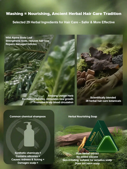 LOVILDS™Green Soap Shampoo for Thicker, Fuller Hair – Hair Growth Formula